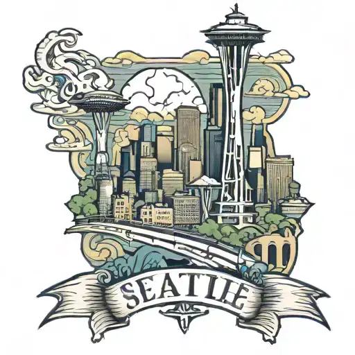 Seattle skyline tattoo design idea
