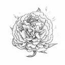 carnation and aster tattoo design idea