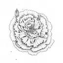 carnation and aster tattoo design idea
