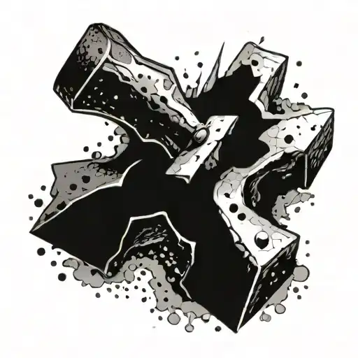 anvil shattering like a glass tattoo design idea