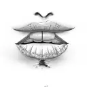 Woman's lips print tattoo design idea