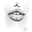 Woman's lips print tattoo design idea