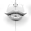 Woman's lips print tattoo design idea