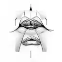 Woman's lips print tattoo design idea