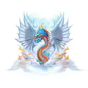 Dragon with phoenix tattoo design idea
