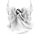 angel with cloud tattoo design idea