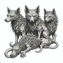 a three-headed dog that guards the exit from the underworld in Hades; the offspring of Typhon and Echidna. He prevents the dead from returning. tattoo design idea