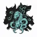 a three-headed dog that guards the exit from the underworld in Hades; the offspring of Typhon and Echidna. He prevents the dead from returning. tattoo design idea