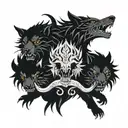 a three-headed dog that guards the exit from the underworld in Hades; the offspring of Typhon and Echidna. He prevents the dead from returning. tattoo design idea