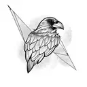 abstract raven tattoo design idea