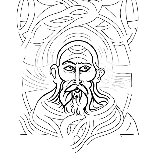 tiresias all seeing no beard symbolic tattoo design idea