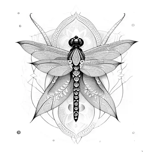 chakra, mandala, dragonfly, peacelily tattoo design idea