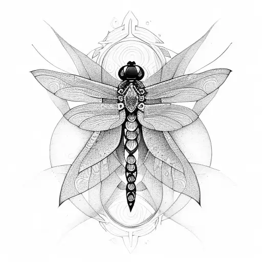 chakra, mandala, dragonfly, peacelily tattoo design idea