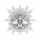 Eagle, chakra, mandala, dragonfly, peacelily tattoo design idea