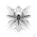 chakra, mandala, dragonfly, peacelily tattoo design idea