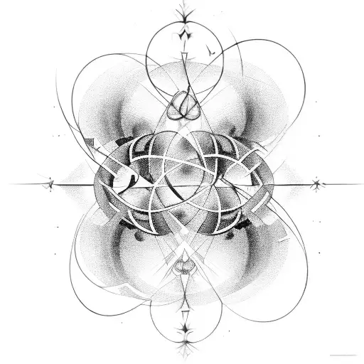 Quantum mechanics principles tattoo design idea