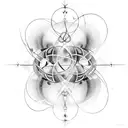 Quantum mechanics principles tattoo design idea