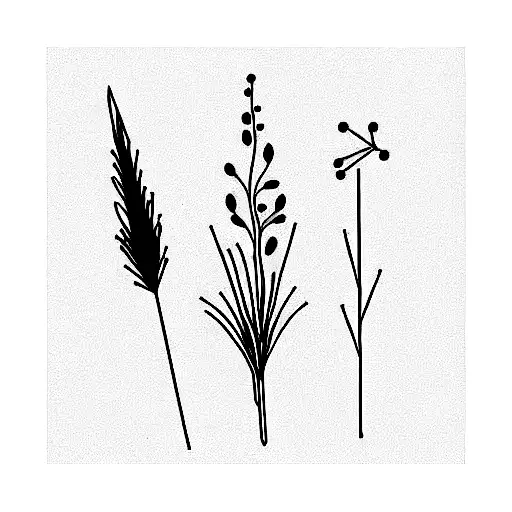 prairie grasses tattoo design idea