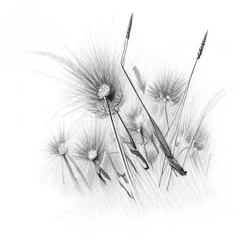 prairie grasses tattoo design idea