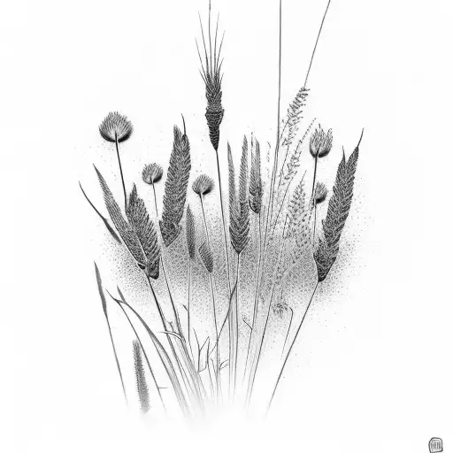 prairie grasses tattoo design idea