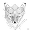 Asian, Fox, Dark, Sad, Geometry tattoo design idea
