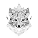 Asian, Fox, Dark, Sad, Geometry tattoo design idea