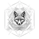Asian, Fox, Dark, Sad, Geometry tattoo design idea