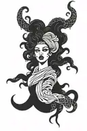 furious  medusa using bandana tattoo design idea