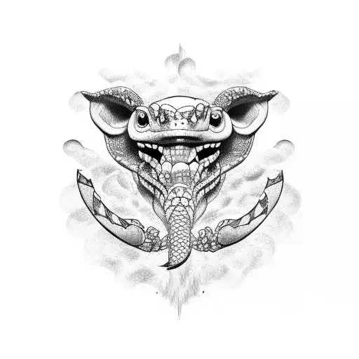 corazon con avestruz rana puerco serpiente tortuga tattoo design idea