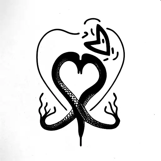 corazon con avestruz rana puerco serpiente tortuga tattoo design idea