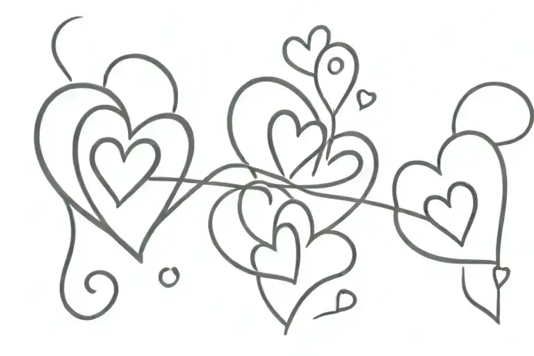 3 hearts in a row  tattoo design idea
