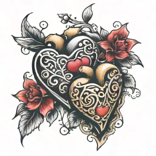 3 hearts  tattoo design idea