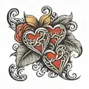 3 hearts  tattoo design idea