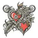 3 hearts  tattoo design idea