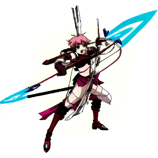 gradiator with bow and arrow and sword in one equipment tattoo design idea