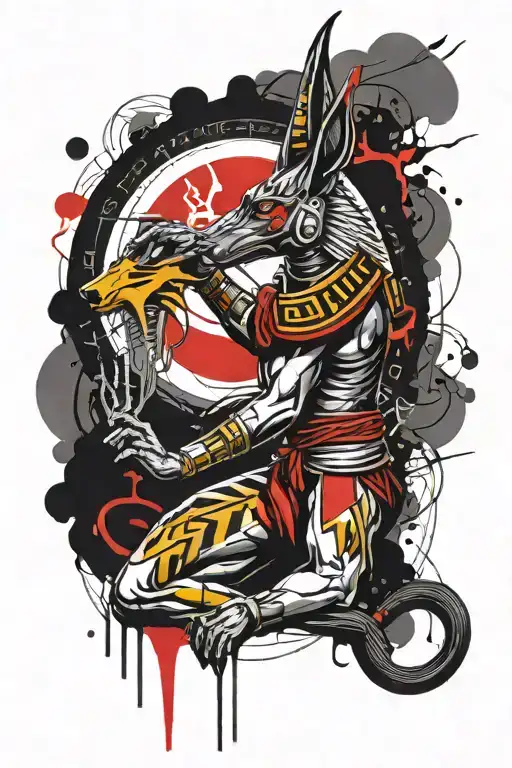 god anubis fight god ra tatoo tattoo design idea