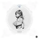 hombre sentado en el techo de mini van estacionada al borde de la playa, en la arena está una mujer jugando con un niño tattoo design idea