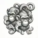 three wise monkeys tattoo design idea