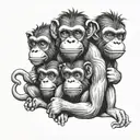 three wise monkeys tattoo design idea