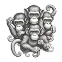 three wise monkeys tattoo design idea