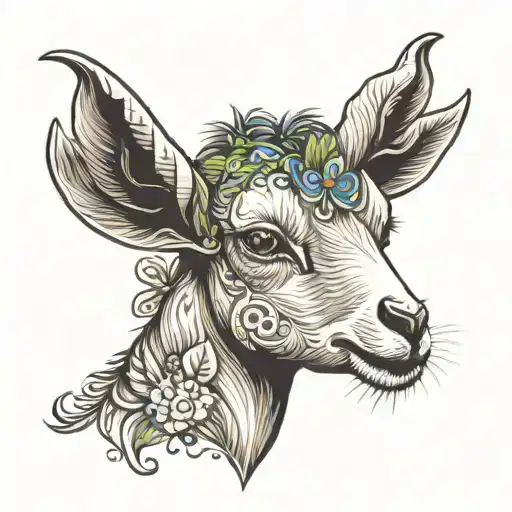 baby goat in Dominican Republic countryside tattoo design idea