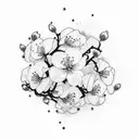 Cherry Blossom with broken chain tattoo design idea