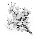 Cherry Blossom with broken chain tattoo design idea
