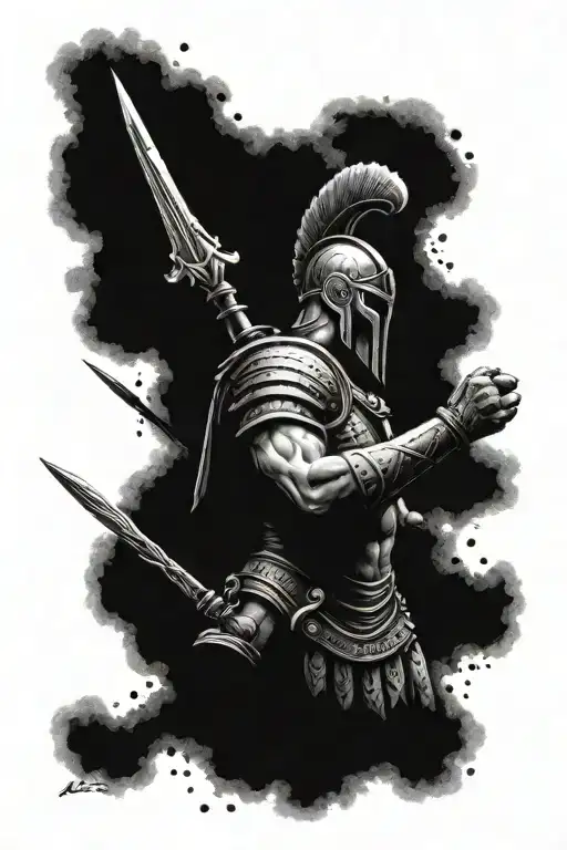 Ares is the Greek god of war tattoo design idea