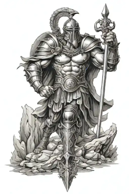 Ares is the Greek god of war tattoo design idea