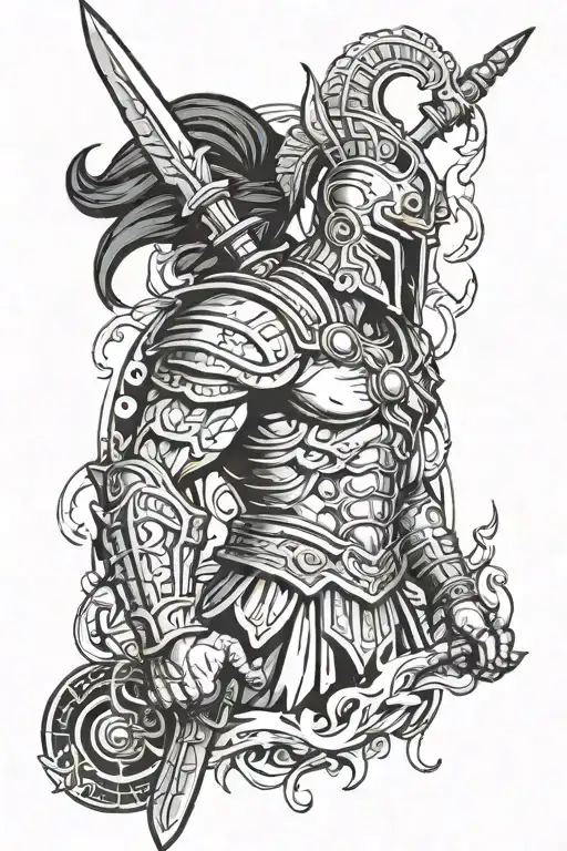 Ares is the Greek god of war  tattoo design idea