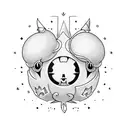 Drifloon, Yamask, Litwick, Phantump, Pumpkaboo, Mimikyu together tattoo design idea