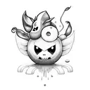 Drifloon, Yamask, Litwick, Phantump, Pumpkaboo, Mimikyu together tattoo design idea
