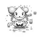 Drifloon, Yamask, Litwick, Phantump, Pumpkaboo, Mimikyu together in a place tattoo design idea