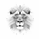 lion trees mountians fire  tattoo design idea